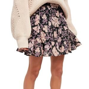 Free People NWT End of‎ the Island Godet Miniskirt Size 4 Boho Floral Romantic